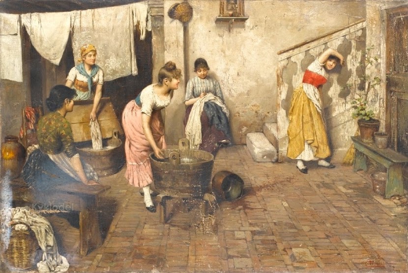  - Cesare Vianello (Italian, 1803-1894) A playful moment unframed